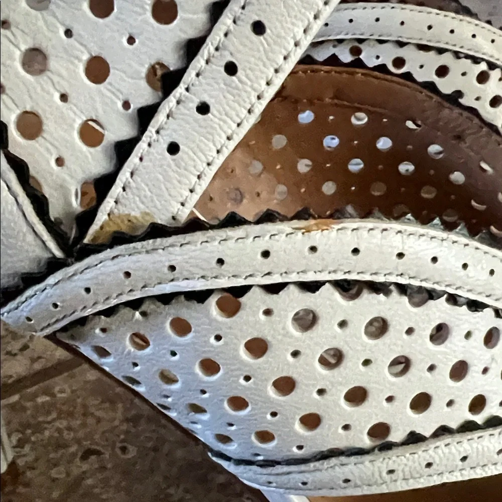Nine West White Perforated Heels - Picture 6 of 7